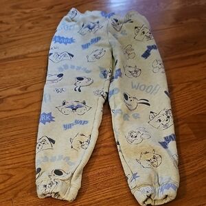 Children's Light Gray & Blue Dog Print Joggers